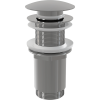 Донный клапан сифона для умывальника цельнометаллический с большой заглушкой, без перелива, для пластиковых и стеклянных умывальников